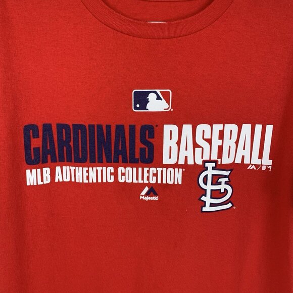 Majestic St. Louis Cardinals Graphic T-shirt Womens Large MLB Authentic Red - Picture 4 of 7